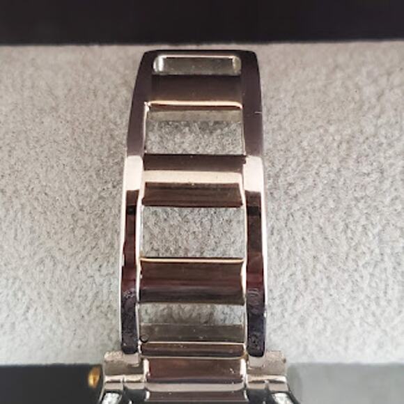 Geneva Women's Bracelet Watch Cuff Silver Tone with Crystals Gold Tone Dressy - Picture 2 of 8